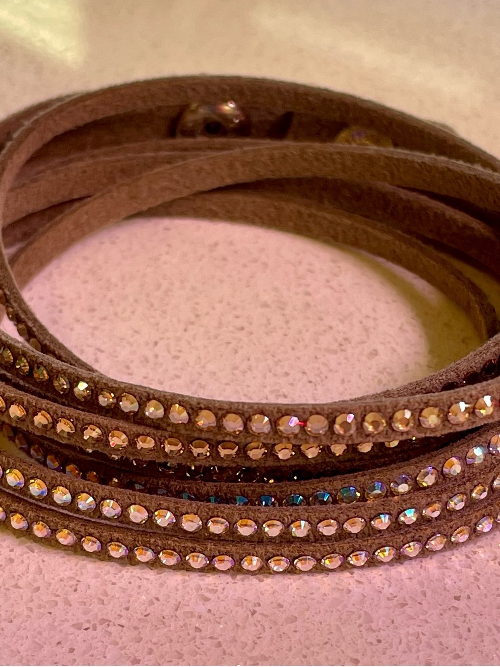 Touchstone Crystal Brown Wrap-Star Bracelet